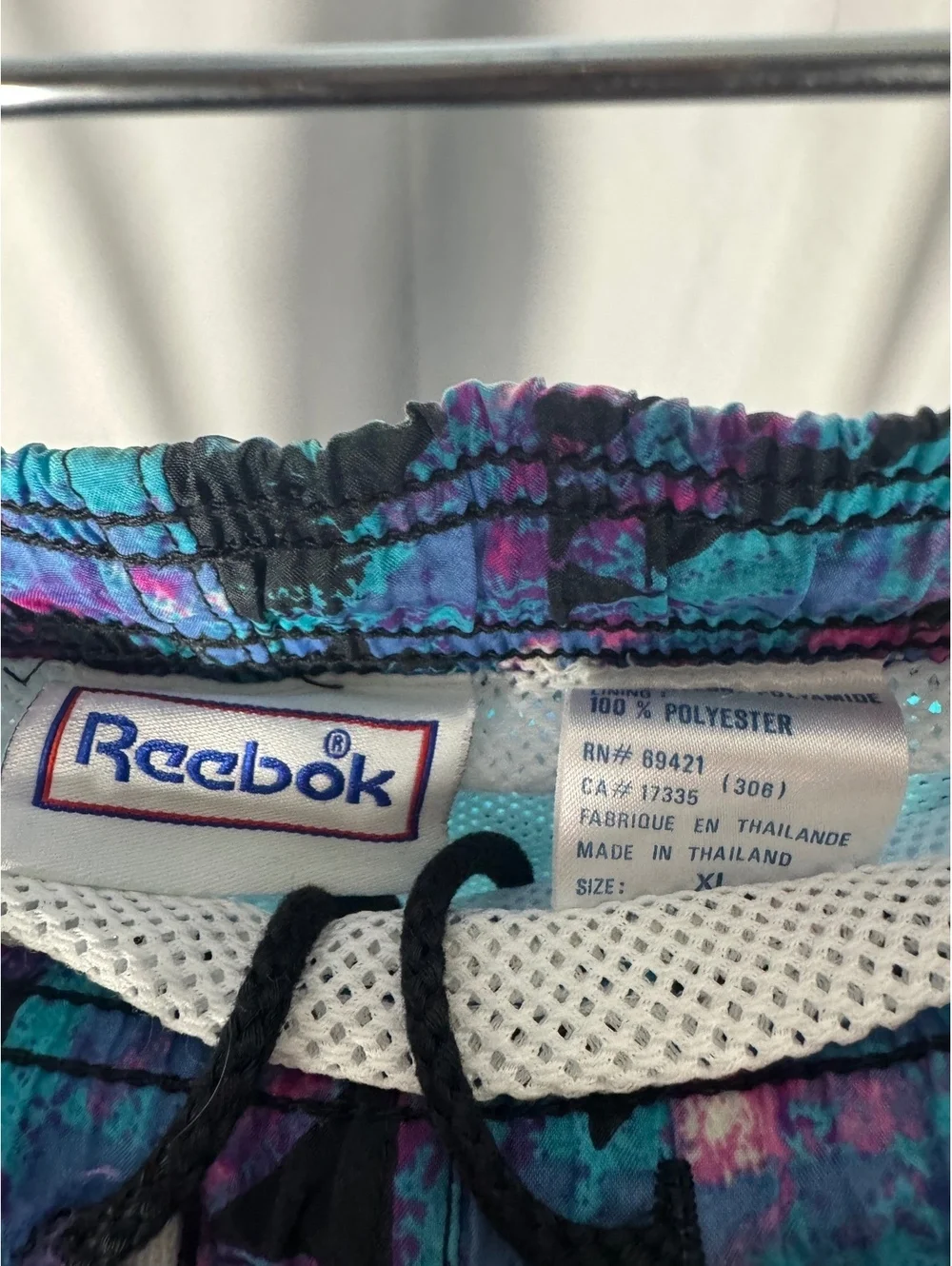 Reebok Men's Athletic Shorts Size XL Blue Geometric Pattern Vintage 90’s